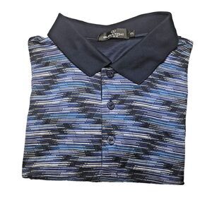 Bugatchi Uomo Polo Shirt XXL Blue 100% Cotton 3 Button Branded Buttons